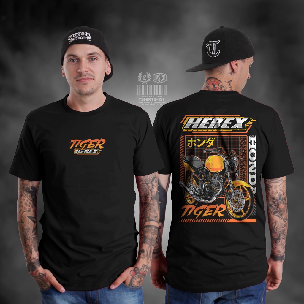 Baju Atasan Kaos Distro Motor Pria Lengan Pendek Terbaru Keren 2022 Honda CB GL Herex Tiger 2000