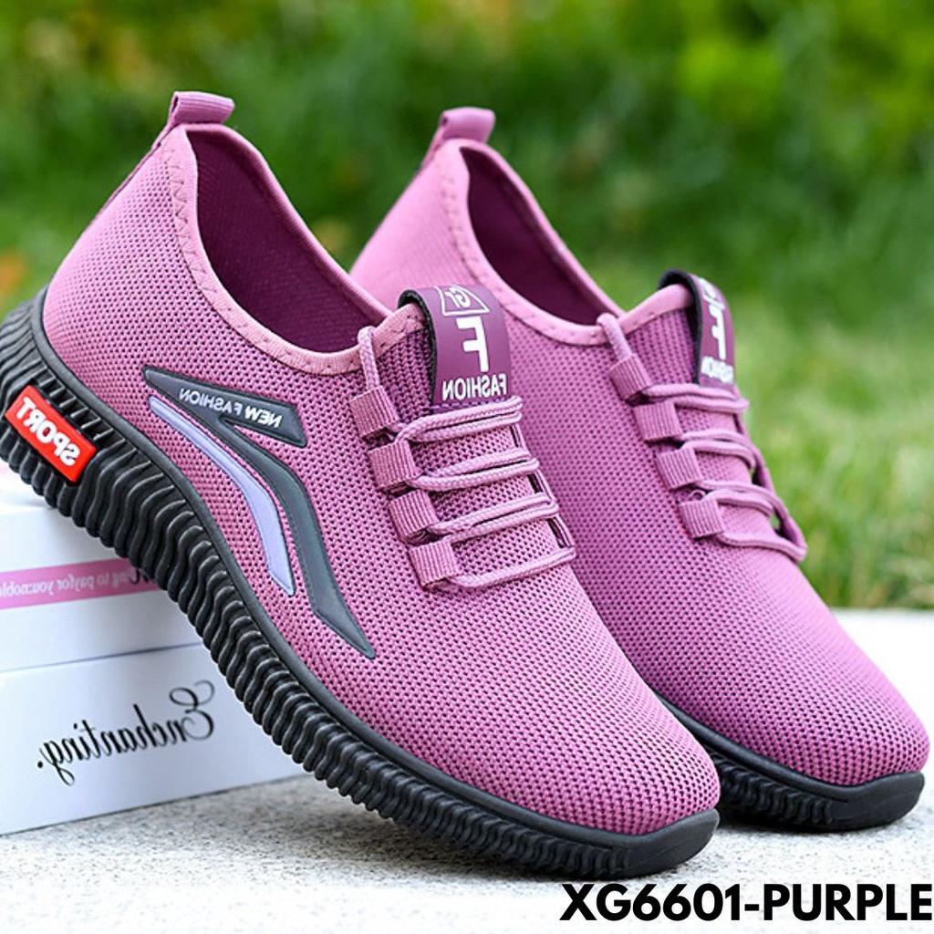 SEPATU SNEAKERS WANITA PRAKTIS KEKINIAN MOTIF WARNA CANTIK BAHAN FLYKNIT IMPORT G6601