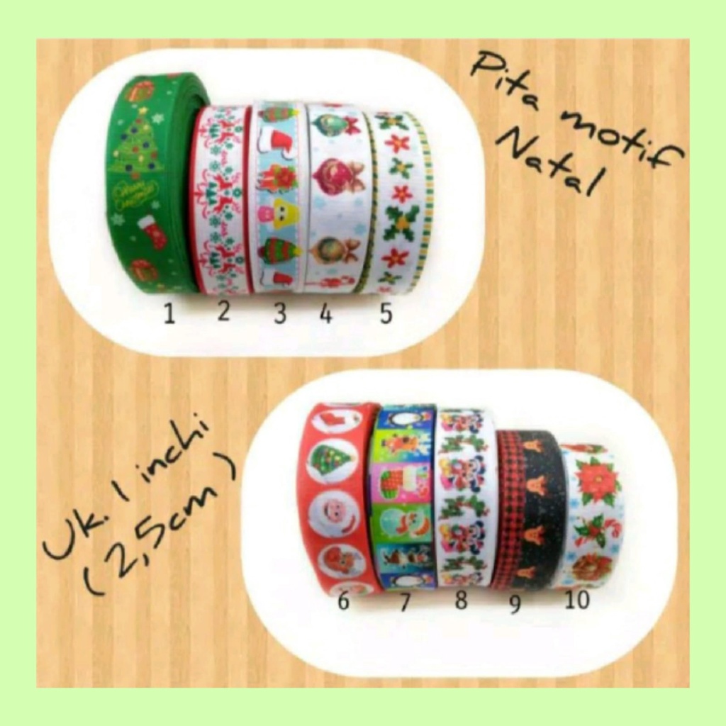 

1 YARD - PITA KADO HAMPERS NATAL | PITA GROSSGRAIN 2,5cm