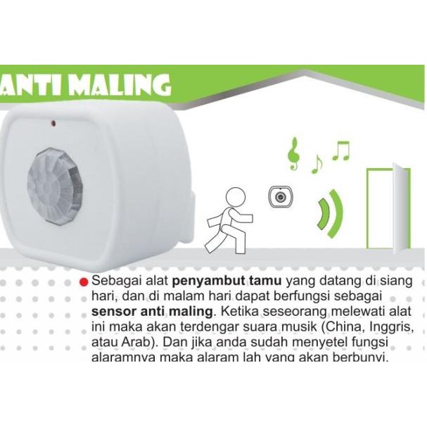 BELL PINTU SENSOR GERAK ALARM PENYAMBUT TAMU SENSOR GERAK ANTI MALING