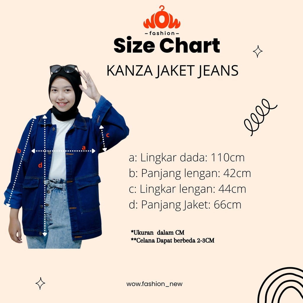 WOW- KANZA JAKET PREMIUM/JAKET JEANS WANITA PREMIUM