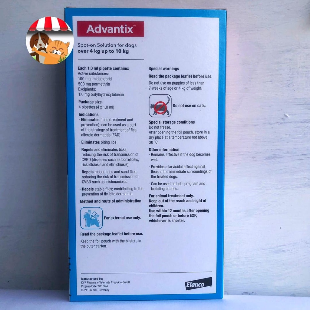 Advantix 4-10kg 1.0ml Obat Tetes Kutu untuk Anjing Harga ECER