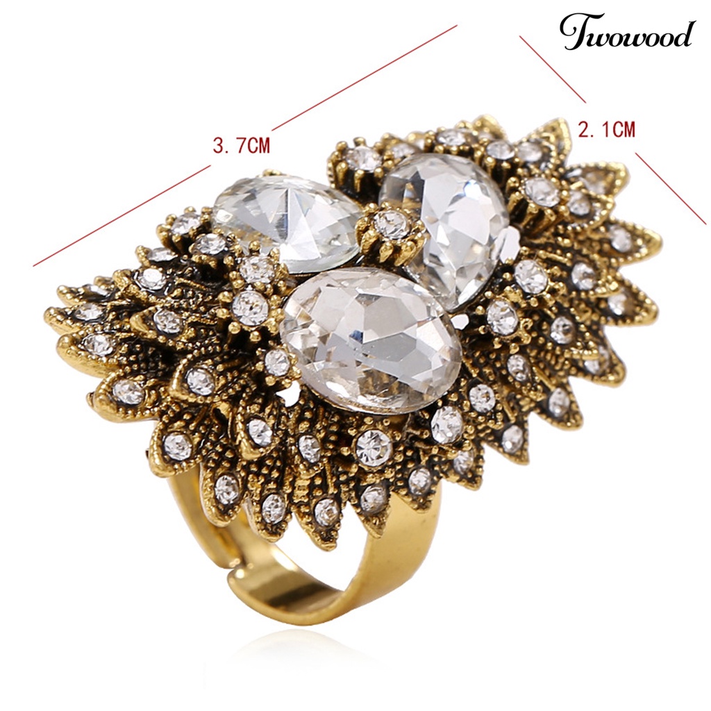 Cincin Geometris Irregular Gaya Vintage Bohemian Untuk Wanita