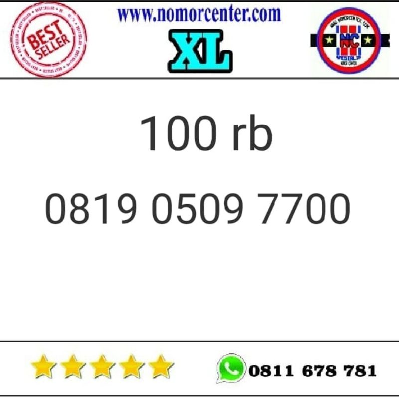 Kartu Perdana XL 0819 0509 Seri Double AA 7700 Rapih B11