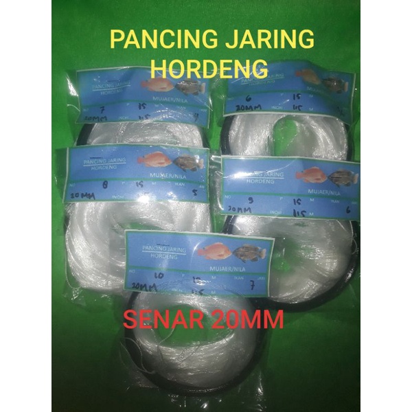 pancing jaring hordeng + besi  ketebalan SENAR 20MM pancing jaring model memanjang jaring ikan nila,