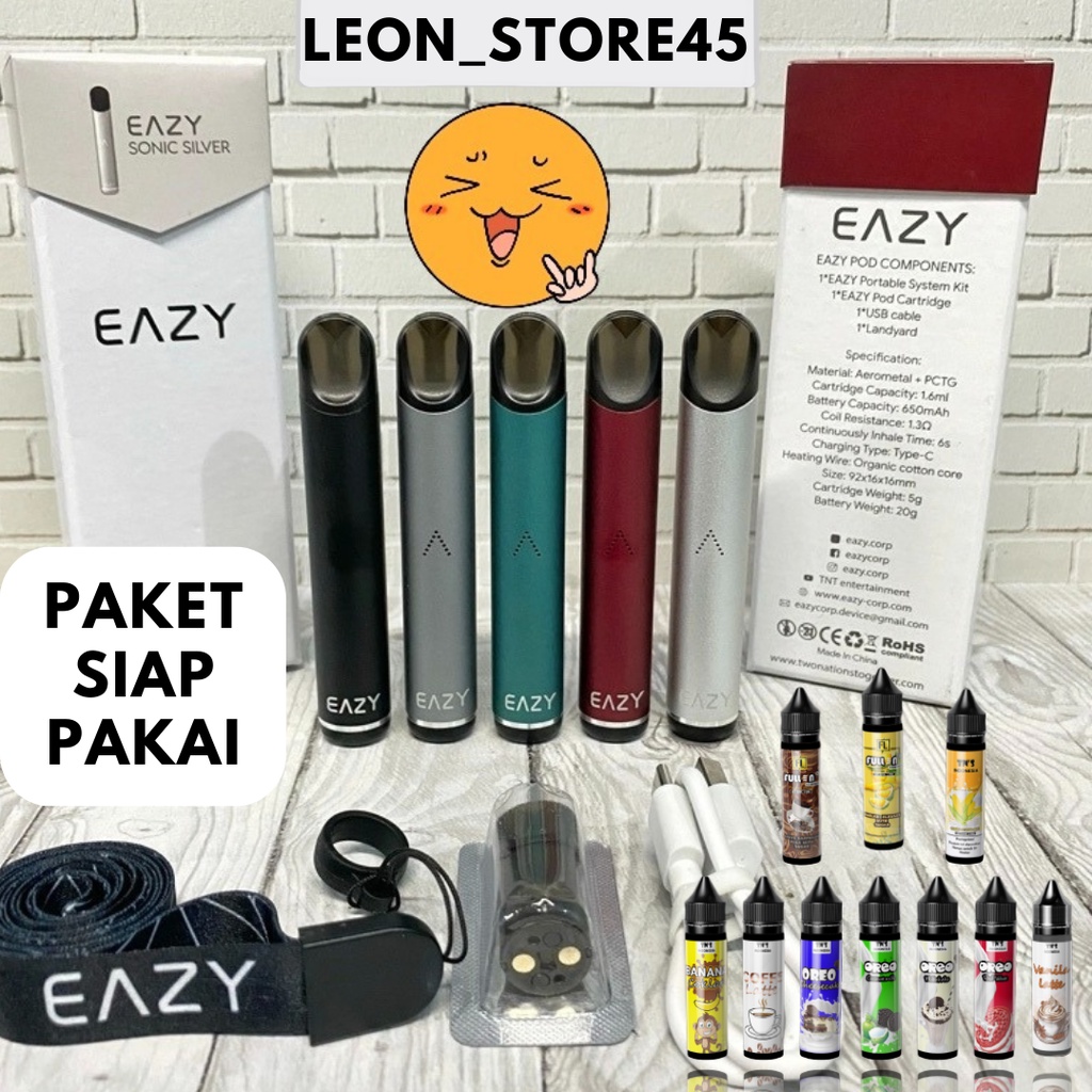 podmod PODS eazy kemasan baru KUY ORIGINAL AUTHENTIC. gratis liquids 60ml / eazy original vapee vapoor.