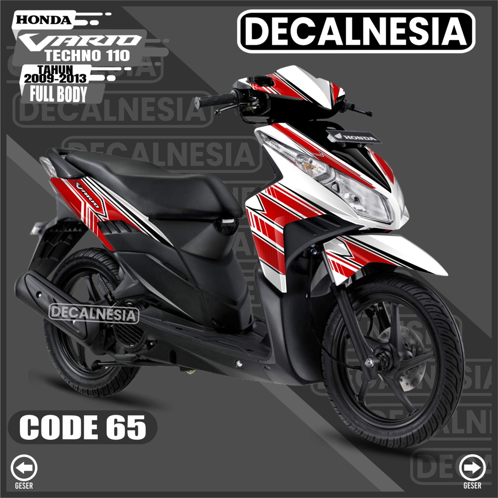 Decal Vario Techno 110 Full Body Stiker Karbu 2009 2010 2011 2012 2013 Sticker Motor Honda Aksesoris