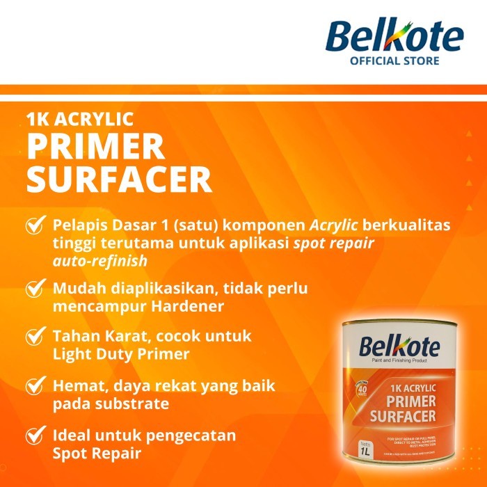 Cat Dasar Mobil Motor BELKOTE 1K ACRYLIC PRIMER SURFACER (1 L)