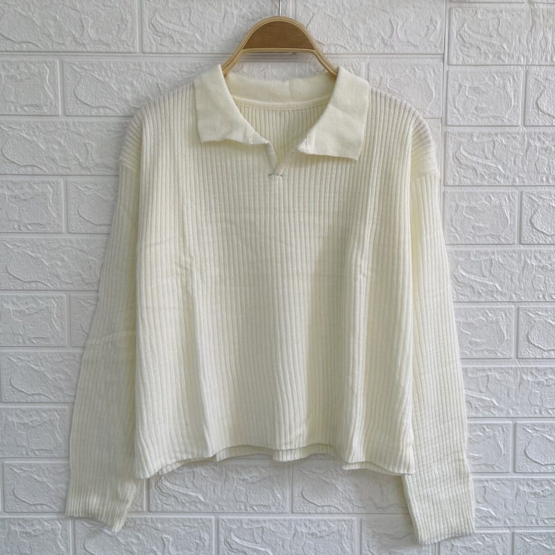 Blouse knit, Blouse Rajut COLLAR. Blouse korea Crop rajut, Atasan Wanita Kerah Polo, Blouse Rajut Model Kerah Polo