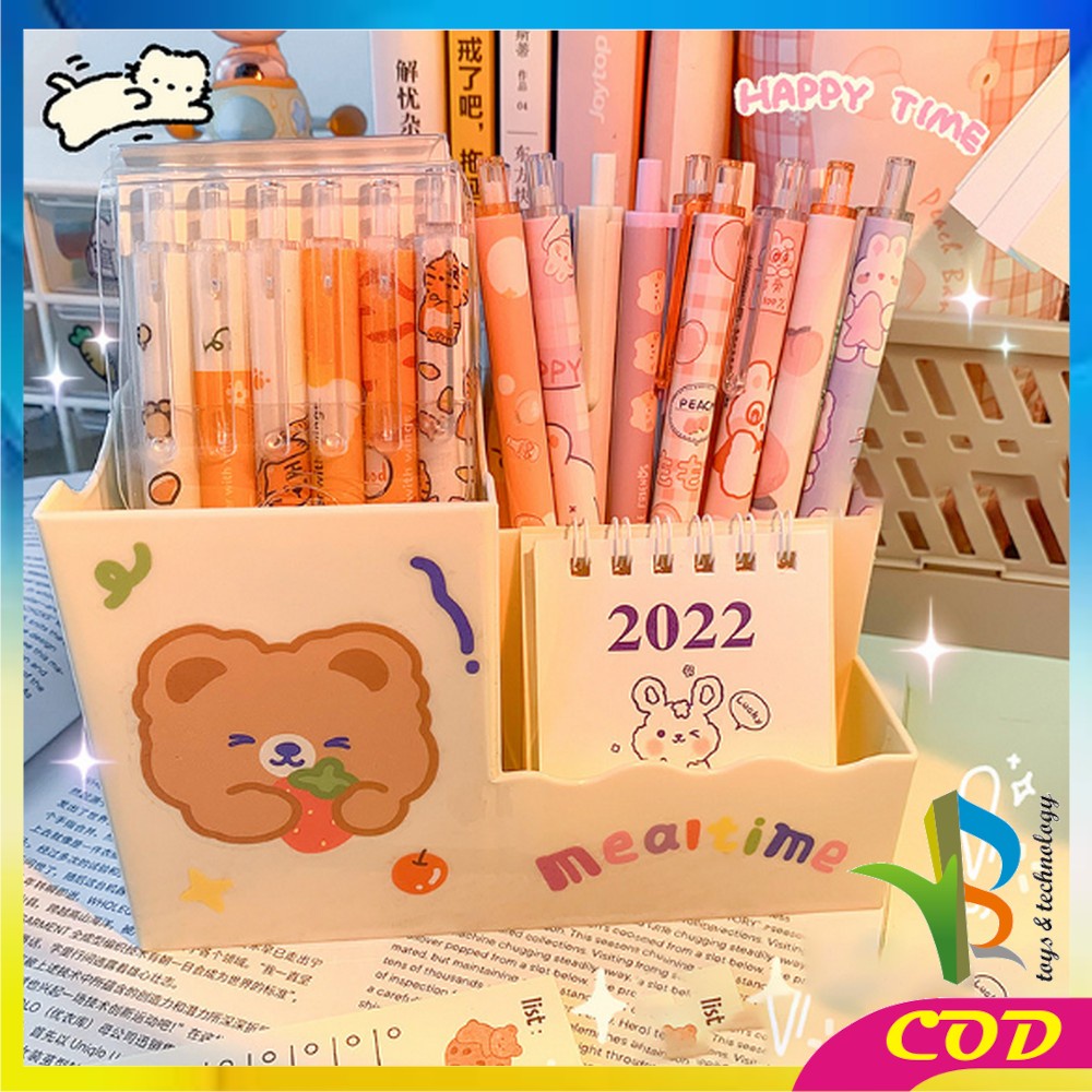 RB-A43 Pulpen Mekanik Pen Gel 6PCS Motif Cartoon Pena Bolpoint Stationary Alat Tulis Pelajar Dan Kantor