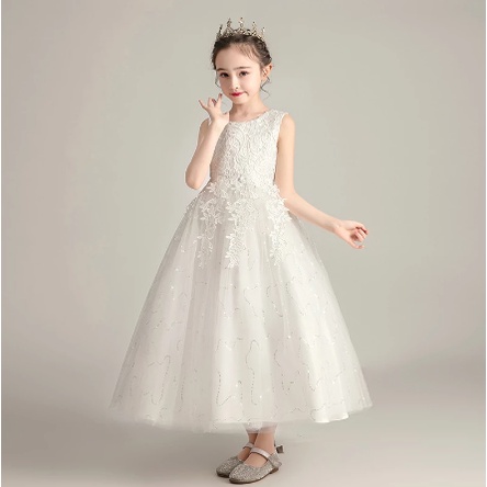 Gaun anak - Gaun Putri Anak Perempuan Gaun Pengantin Panjang Gaun Anak Perempuan Bunga Kinerja Lembut untuk Pernikahan