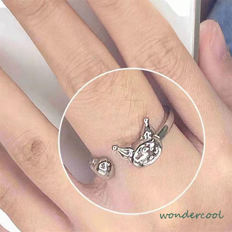 Cincin Kuromi Melody Adjustable Kartun Lucu Korea Cincin Untuk Wanita-Won