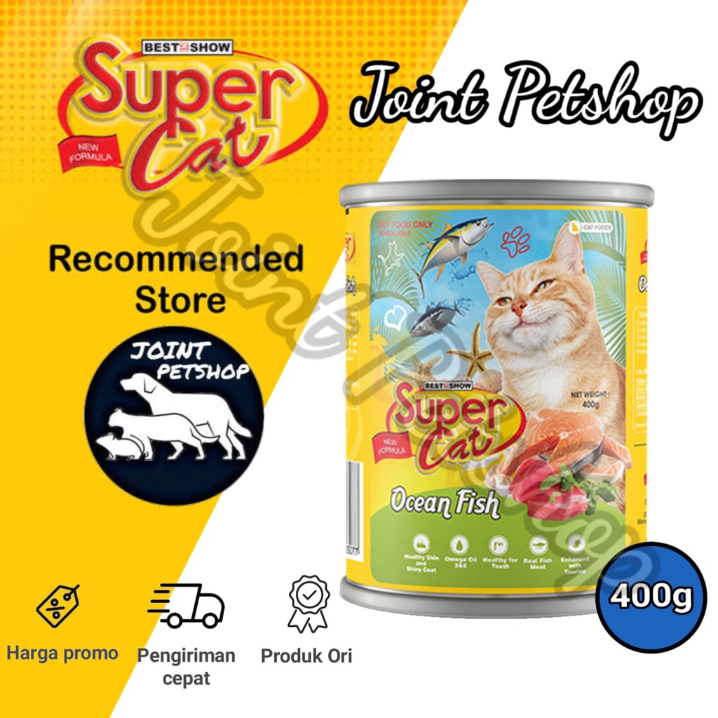 Supercat Kaleng Ocean Fish Makanan Basah Wet Food 400g