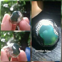 cincin terompah batu akik terompah batu pandan hijau