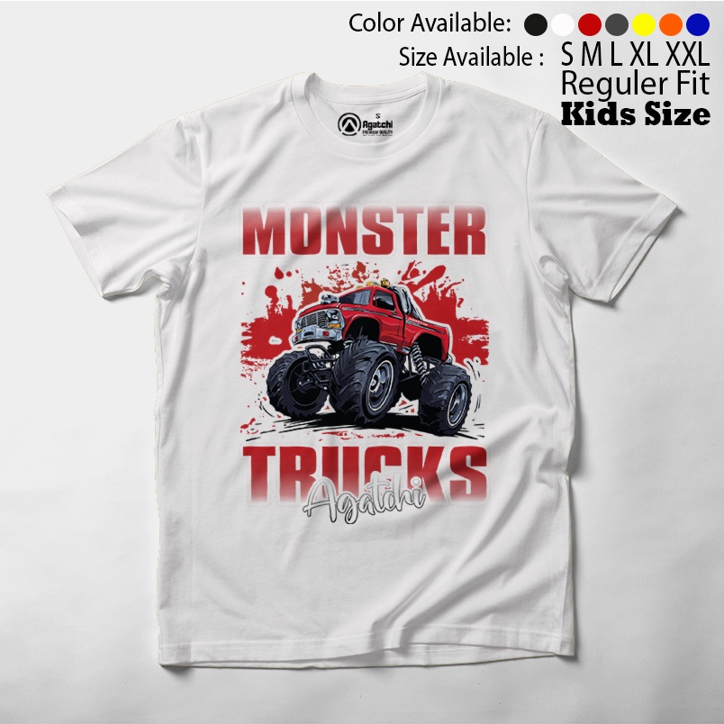 Baju Kaos Atasan Anak Laki - Laki Motif Monster Truck V2