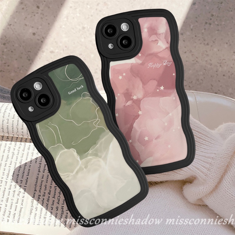 Couple Case Realme 10 9 9Pro+ 8i C15 C3 C35 C21Y C25Y C30 C12 C25 C11 C25s C33 5 6i 5i 8 8Pro 9 9i 7 7i C1 C20A C20 C11 2021 C20A Wavy Edge Halo Dyed Watercolor Star Line Soft Case