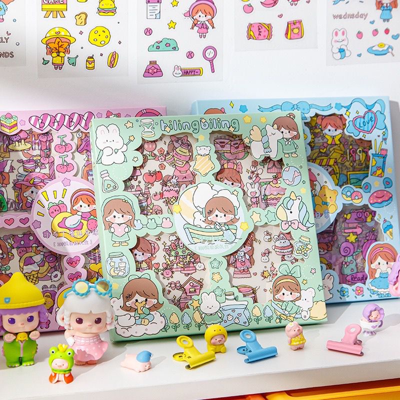 

1234OS - 100 Lembar Stiker Motif Kartun Korea Lucu Anti Air Dekorasi Handbook Scrapbook DIY.