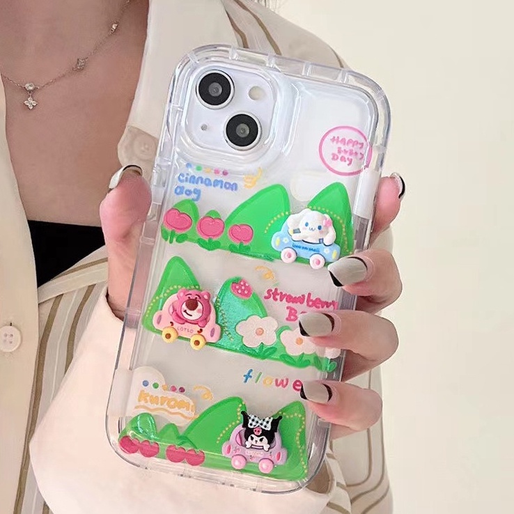 Soft Case Silikon TPU Transparan Motif Beruang Untuk IPhone 14 13 12 11 Pro XS Max X XR 8 7 6 6S Plus