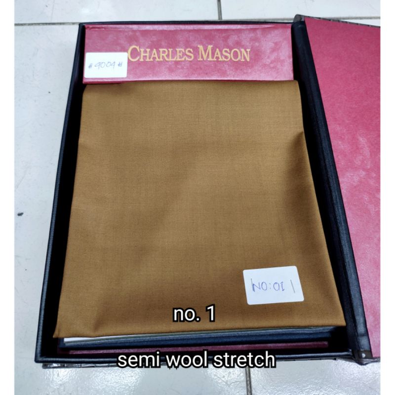 Kain  Bahan Celana semi wool melar stretch Charles Mason dll (hrg perCelana)