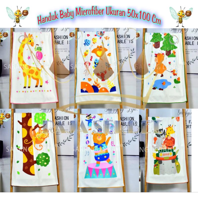 Handuk Bayi Microfiber Berkualitas uk 50x100 cm