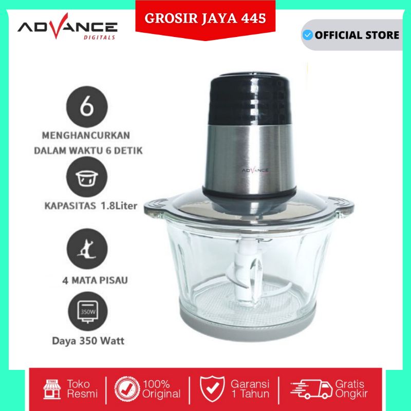 Advance CHP-18 Penggiling daging sayur buah-buah meat Chopper ukuran Besar 1,8L Food Grade