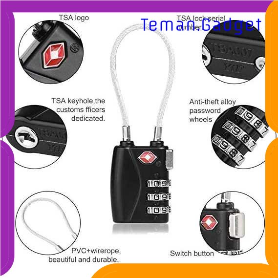 TG-TRV CoolCell Gembok Koper Angka 3 Digit Suitcase Password TSA Lock - TSA-719