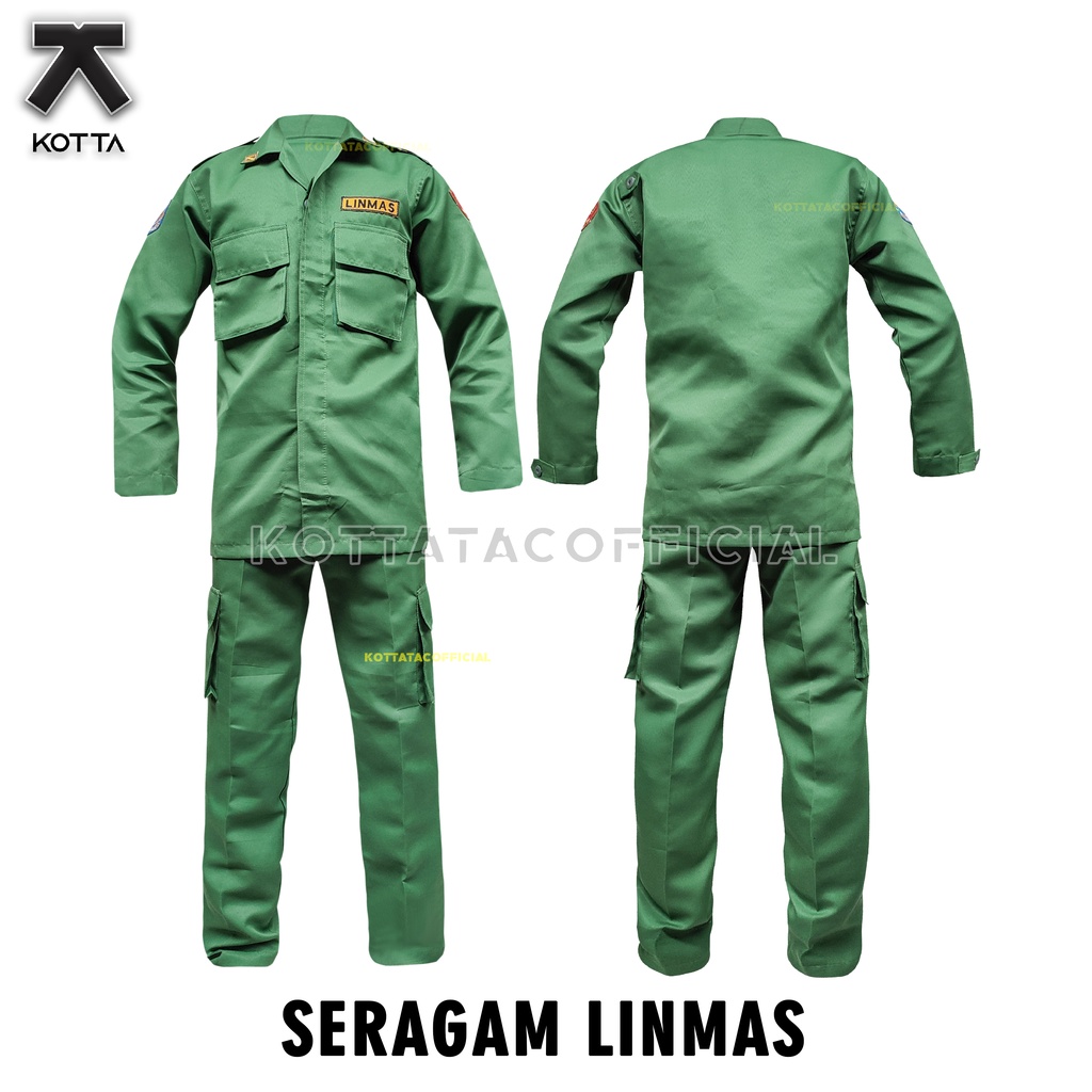 SERAGAM PDL LINMAS - SERAGAM LINMAS HANSIP - SETELAN SERAGAM LINMAS HIJAU
