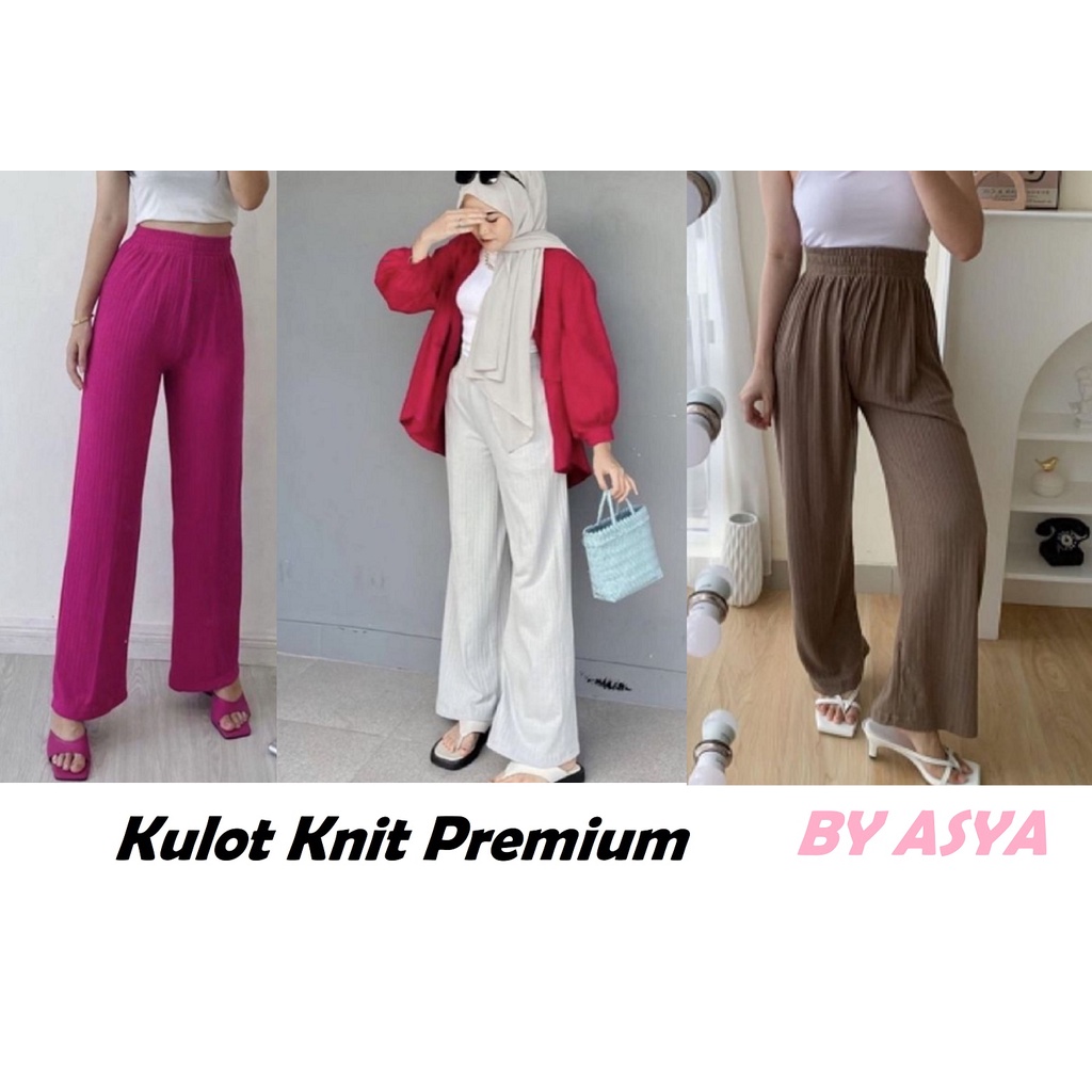 Kulot Knit Premium - Long Cullote Meera Pants ada katong nya Celana Murah Berkualitas