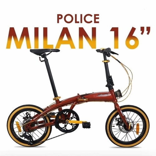 Folding Bike Sepeda Lipat Element Police Milan 16 inch Edisi Terbaru