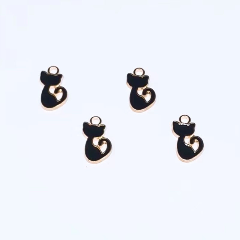 4pcs Liontin Bentuk Ekor Kucing Bahan Alloy Metal Untuk Membuat Perhiasan Gelang Kalung