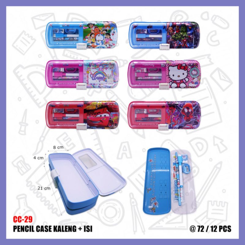

Tempat Pensil Kaleng 3 Susun + Isi (1set) cc-29