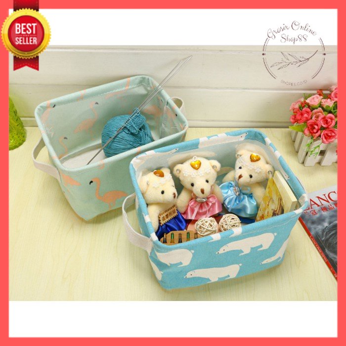 [GOS] - C201-Kotak Box Keranjang Penyimpanan Serbaguna - Box Motif Multifungsi Organizer Basket