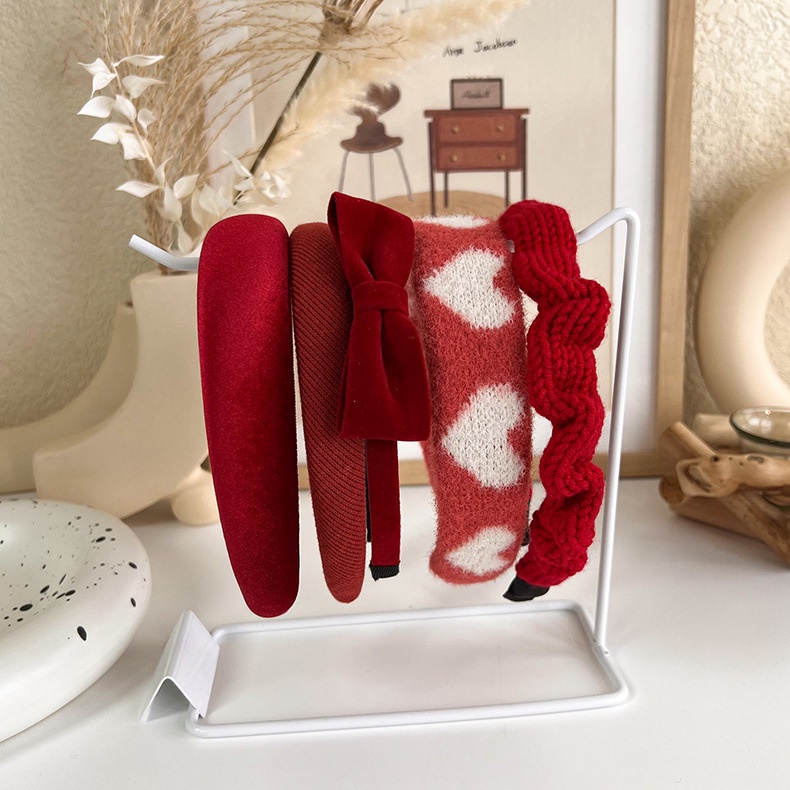 BANDO KAIN VARIASI MERAH TUA MAROON SATIN BULU FURRY NAtal TEKSTUR MOTIF PATTERN PITA BOW RIBBON COLLECTION HEADBAND HAIRBAND KOREA PADDED BENDO MOTIF GARIS BUNGA LEMBUT LEBAR WIDE CNY IMLEK