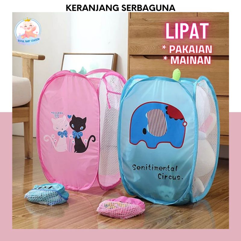 Keranjang Lipat Sergabuna Keranjang Pakaian Mainan Boneka