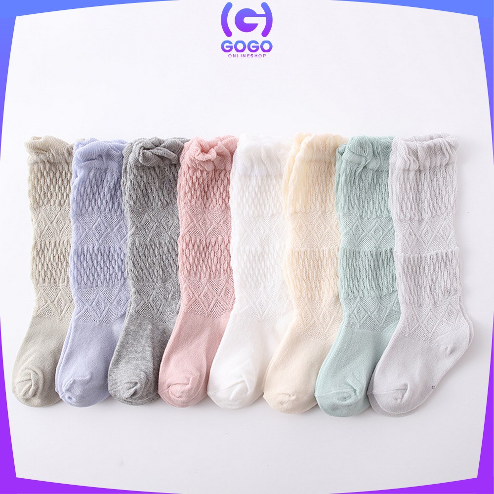 GOGO-P211 Kaus Kaki Panjang Anak Anti Nyamuk Polos / Kaos Kaki Panjang Model Jaring Bayi Korea Lucu / Baby Sock Kids
