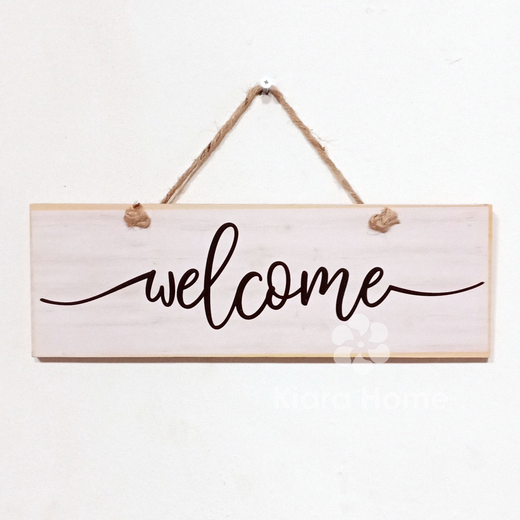 Kiara Papan Kayu Hiasan Dinding Dekorasi Teras Gerbang Pintu Rumah Kantor Sign Board Wooden Papan Na