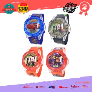 Jual [COD] Jam Tangan Anak Laser Karakter Kartun Ben10 Cars Transformer