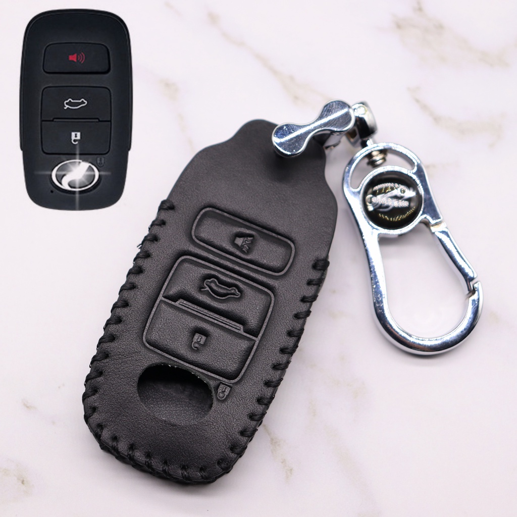 Case Pelindung Remote Kunci Bahan Kulit Untuk Toyota Hilux Rogue &amp; Revo / New Innova / Fortuner Keyless