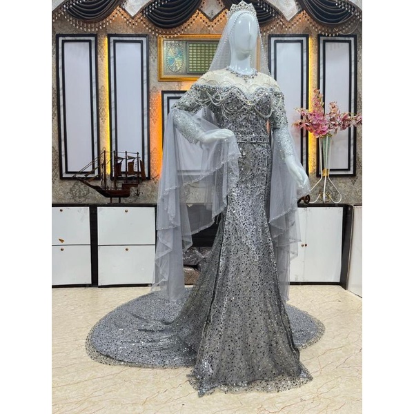 GAUN SPAN MEWAH/GAUN PENGANTIN MODEL SLIM MEWAH | KEBAYA AKAD MODERN