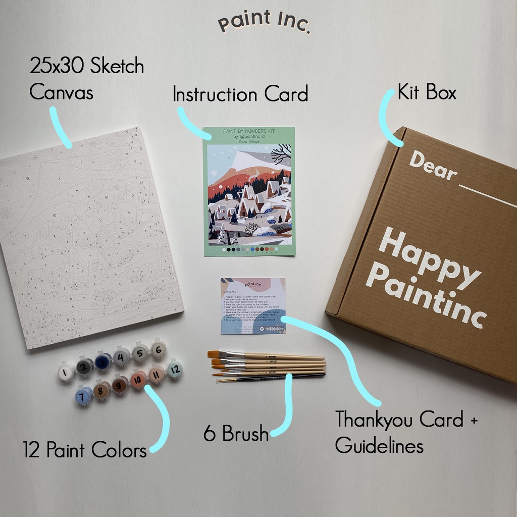 

HJK Paint by Numbers Kit: Snow Village Paint Inc. ID Paint by Number Hampers Painting Kit Natal