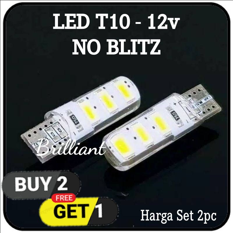 LED T10 Lampu Senja 12v - LED KREY 6 Titik Silicon Jelly - Harga Set