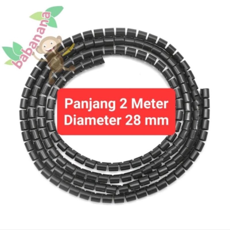 Pembungkus kabel spiral Diameter 28mm plastik cover cable management