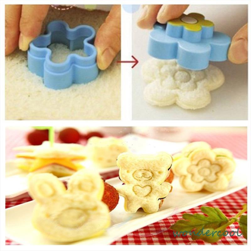 3Pcs/Set Cetakan Roti Biskuit Sandwich Bentuk Kartun Lucu Untuk Anak-Anak-Won