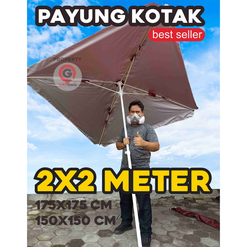 PAYUNG  KOTAK  2X2 METER Payung Pantai payung petak Payung Usaha Payung pameran Payung Gerobak Payun