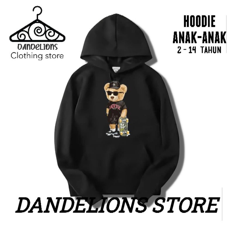 hoodie anak teddy bear skate board / hoodie anak / sweater hoodie anak / hoodie anak perempuan / hoo
