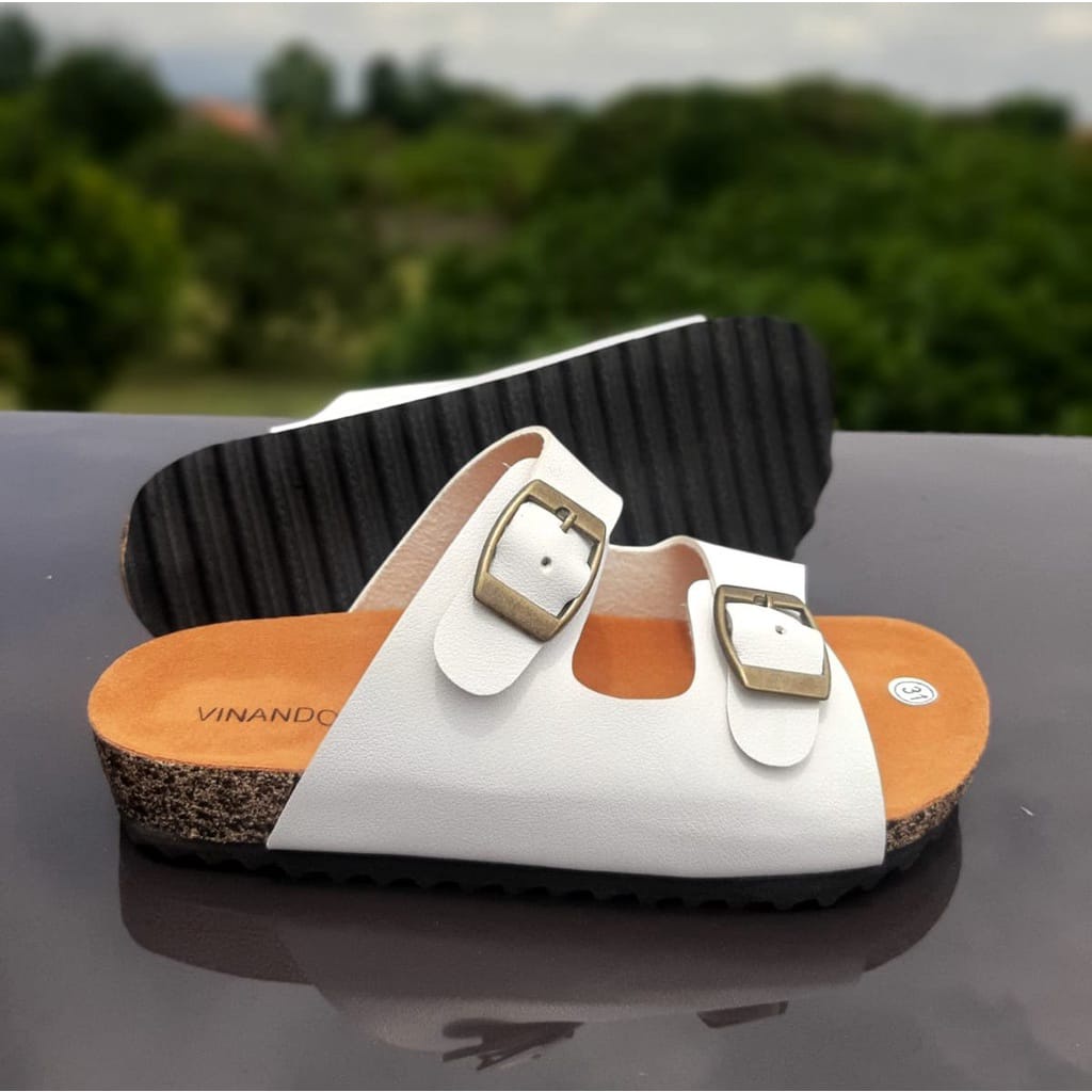 Sandal Wanita Size 37 - 40 VINANDOZ SLIP ON SP04 - Sandal Puyuh Perempuan Kulit Sintetis
