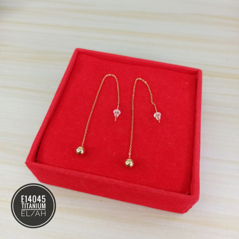 Anting Titanium Stud Jurai Bola Gold E14045