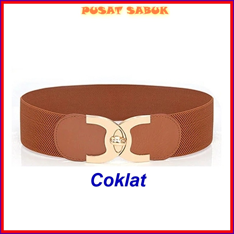 Gesper Ikat Pinggang Belt Wanita Korea Obi Elastis Sabuk Karet Cewek ban gaun kepang Fashion Murah