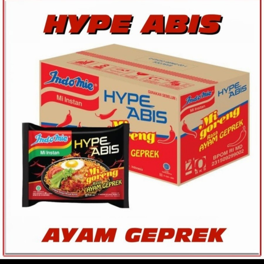 

Indomie Hype Abis Ayam Geprek per Karton Isi 40 bks