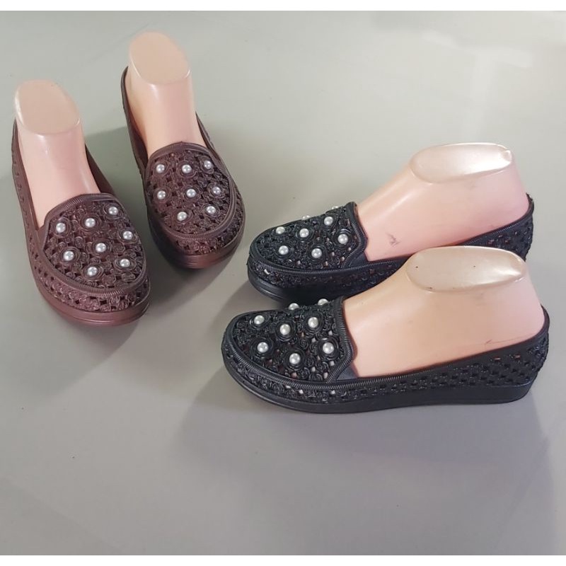 QQ989 Sepatu Karet Wanita Slip On Jelly Shoes Empuk Selop Anti Air